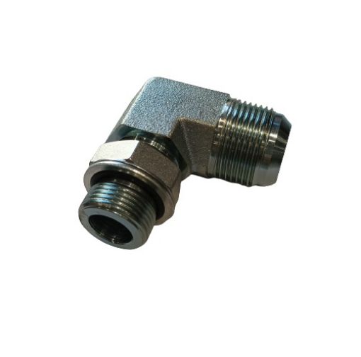 Slika Reducir ugao 90° 1 1/16x12 - G 1/2 - muški JIC 74 - BSP oring